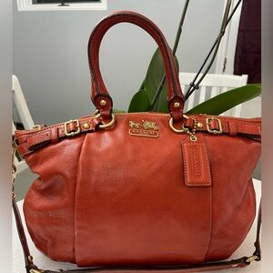 Coach Madison Sophia 18609 Orange Leather Shoulder Bag